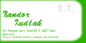 nandor kudlak business card